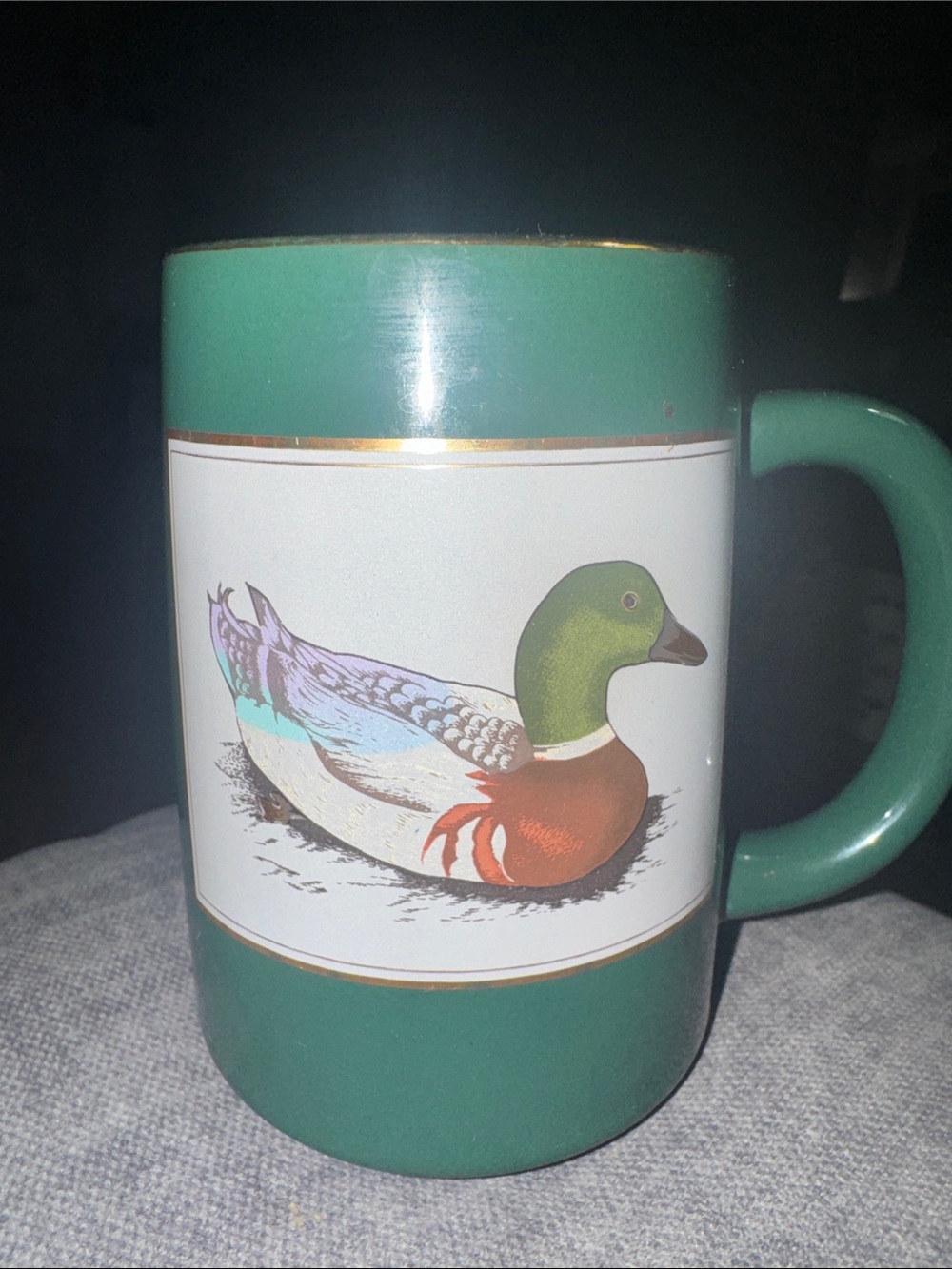 EUC Green Mallard Duck Ceramic Coffee Mug